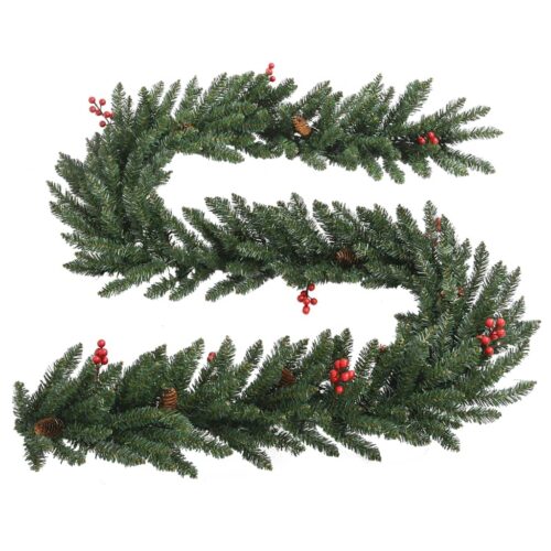 Artificial Christmas Trees 2pcs with Wreath, Garland LEDs - Image 8