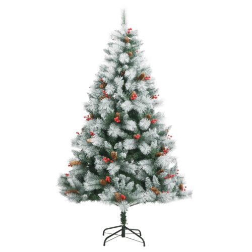 Artificial Hinged Christmas Tree with Cones Berries 180cm - Image 2