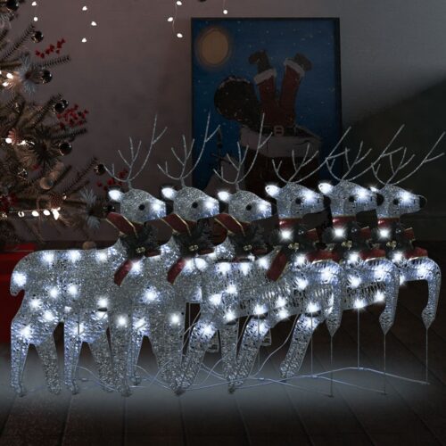 Christmas Reindeers 6pcs Silver 120 LEDs