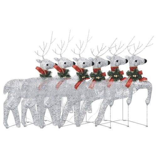 Christmas Reindeers 6pcs Silver 120 LEDs - Image 2