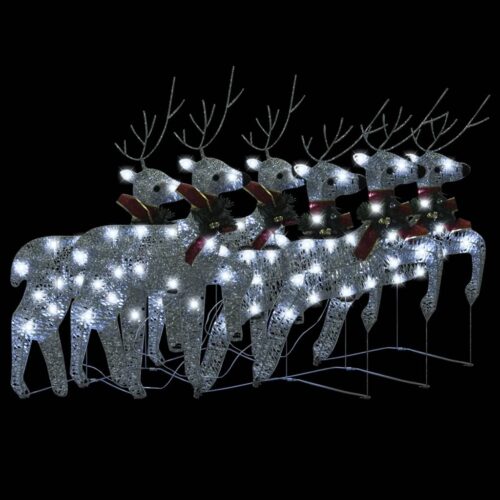 Christmas Reindeers 6pcs Silver 120 LEDs - Image 3
