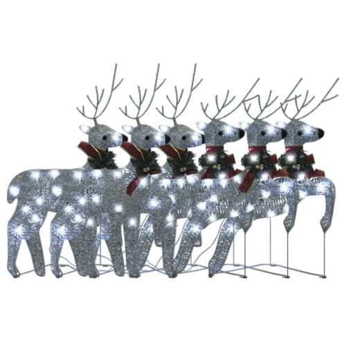 Christmas Reindeers 6pcs Silver 120 LEDs - Image 4