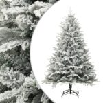 Artificial Christmas Tree with Flocked Snow Green 180cm PVC PE