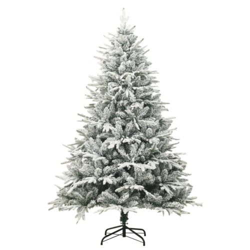 Artificial Christmas Tree with Flocked Snow Green 180cm PVC PE - Image 2