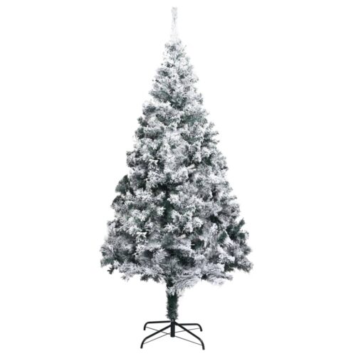 Artificial Christmas Tree with Flocked Snow Green 210cm PVC - Image 2