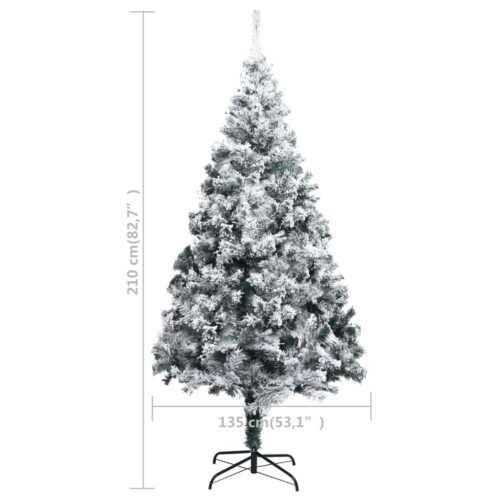 Artificial Christmas Tree with Flocked Snow Green 210cm PVC - Image 6