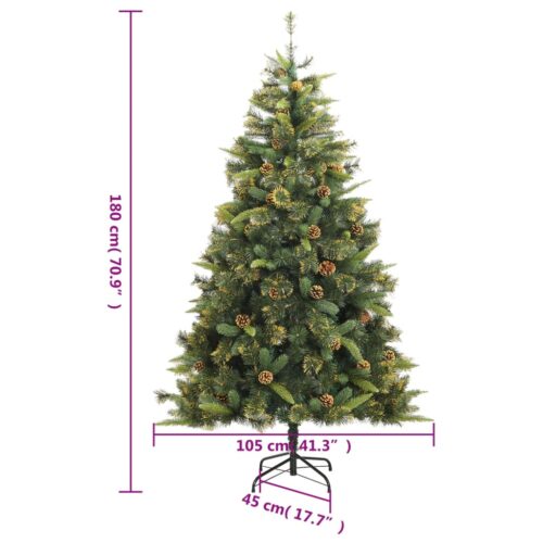 Artificial Hinged Christmas Tree with Cones 180cm - Image 8