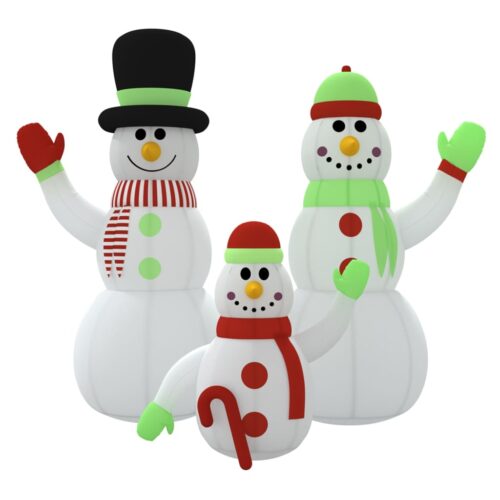 Inflatable Snowman Family with LEDs 360cm - Image 3