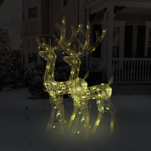 Acrylic Reindeer Christmas Decorations 2pcs 120cm Warm White