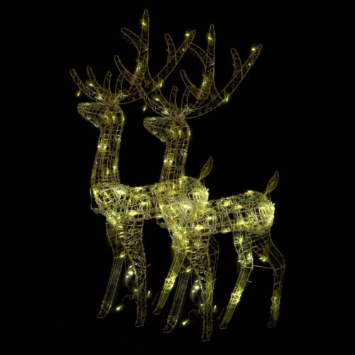 Acrylic Reindeer Christmas Decorations 2pcs 120cm Warm White - Image 2