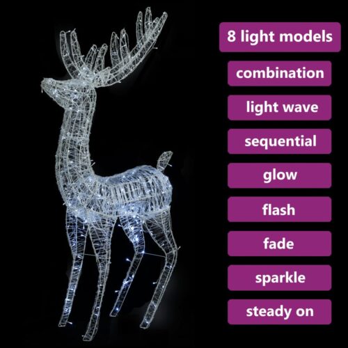 XXL Acrylic Christmas Reindeer 250 LED 180cm Cold white - Image 4