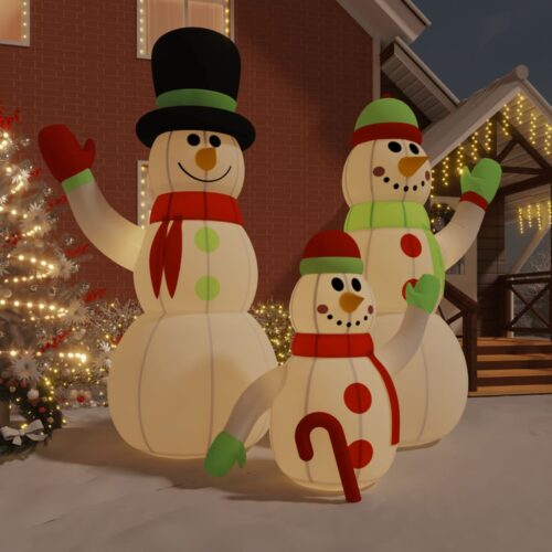 Inflatable Snowman Family with LEDs 500cm