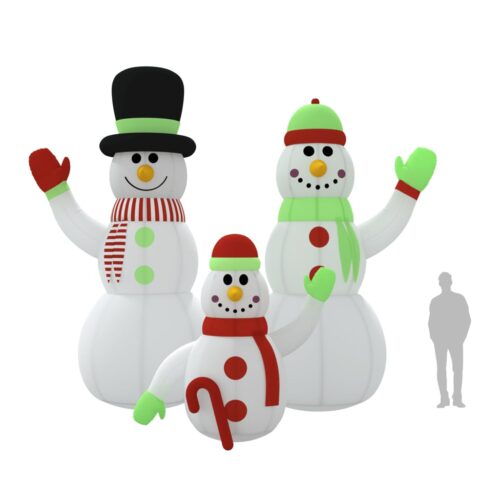 Inflatable Snowman Family with LEDs 500cm - Image 11