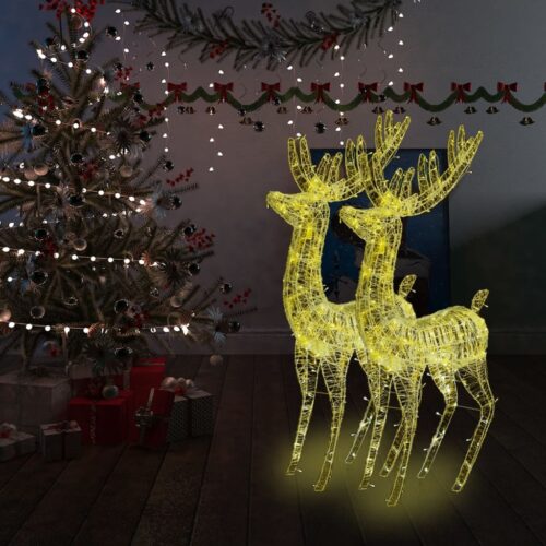 XXL Acrylic Christmas Reindeers 250 LED 2pcs 180cm Warm White