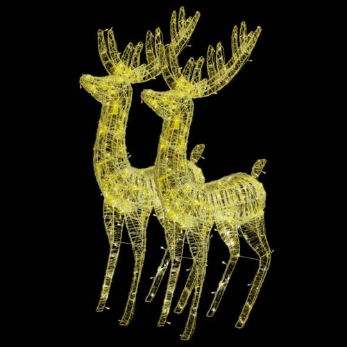 XXL Acrylic Christmas Reindeers 250 LED 2pcs 180cm Warm White - Image 2