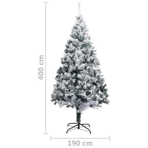 Artificial Christmas Tree with Flocked Snow Green 400cm PVC - Image 7