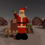 10m Giant Santa Large Christmas Inflatable LED Lights 1000cm Outdoor Xmas Decor