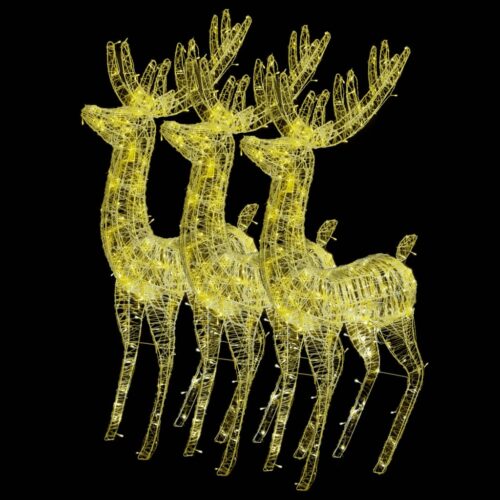 XXL Acrylic Christmas Reindeers 250 LED 3pcs 180cm Warm White - Image 2