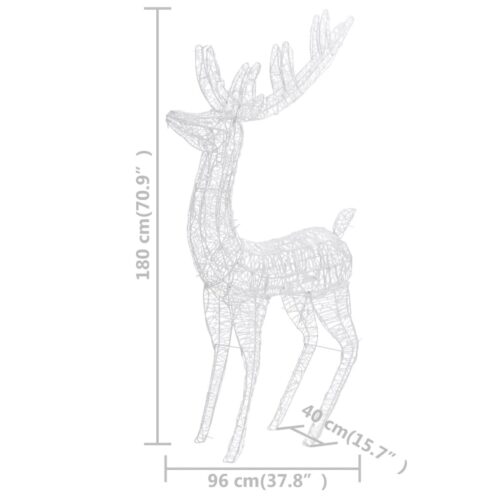 XXL Acrylic Christmas Reindeers 250 LED 3pcs 180cm Warm White - Image 8