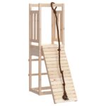 Playhouse with Climbing Wall Solid Wood Pine