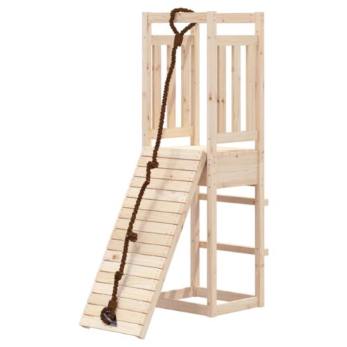 Playhouse with Climbing Wall Solid Wood Pine - Image 3