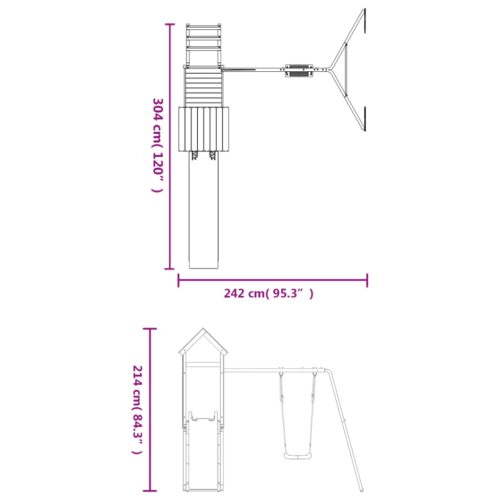 Outdoor Playset Solid Wood Pine - Image 11