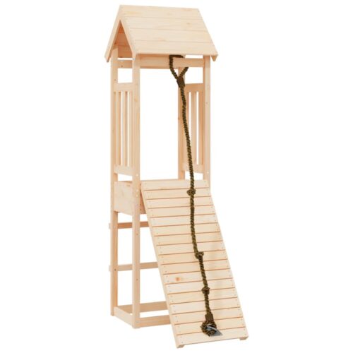 Playhouse with Climbing Wall Solid Wood Pine - Image 2