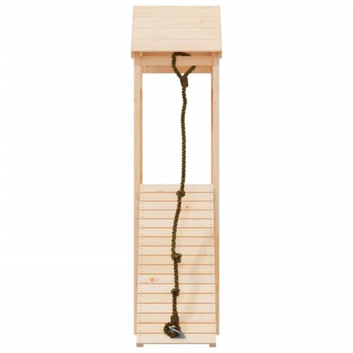 Playhouse with Climbing Wall Solid Wood Pine - Image 4