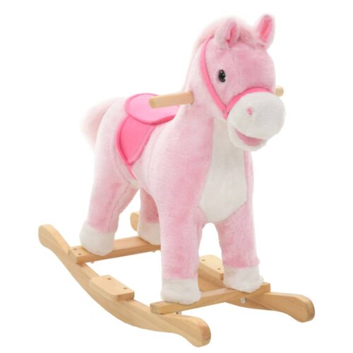 Rocking Animal Horse Plush 65x32x58cm Pink