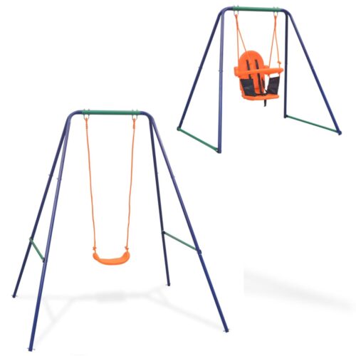 2-in-1 Single Swing Toddler Swing Orange