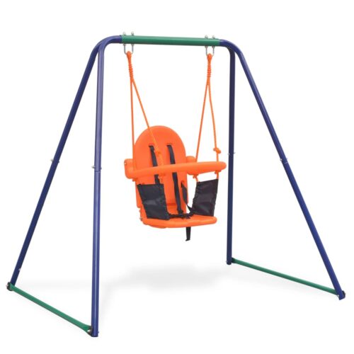 2-in-1 Single Swing Toddler Swing Orange - Image 5