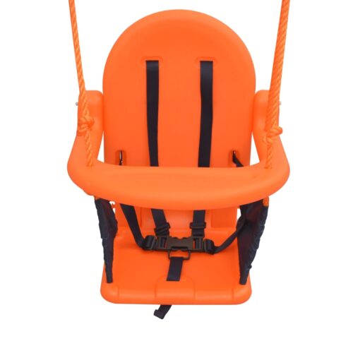 2-in-1 Single Swing Toddler Swing Orange - Image 10
