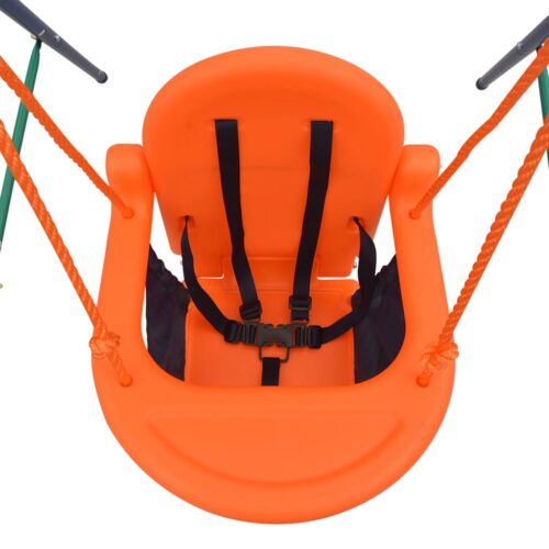 2-in-1 Single Swing Toddler Swing Orange - Image 11
