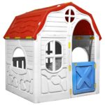 Kids Foldable Playhouse with Working Door Windows