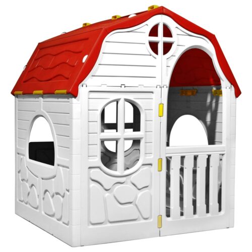 Kids Foldable Playhouse with Working Door Windows - Image 4
