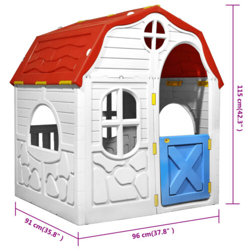 Kids Foldable Playhouse with Working Door Windows - Image 8