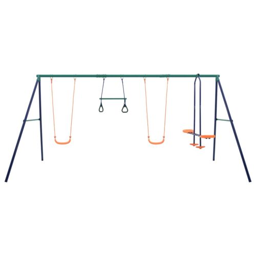 Swing Set with Gymnastic Rings 4 Seats Steel - Image 2