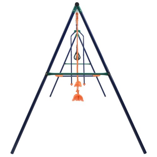 Swing Set with Gymnastic Rings 4 Seats Steel - Image 3