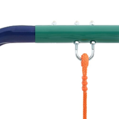 Swing Set with Gymnastic Rings 4 Seats Steel - Image 5