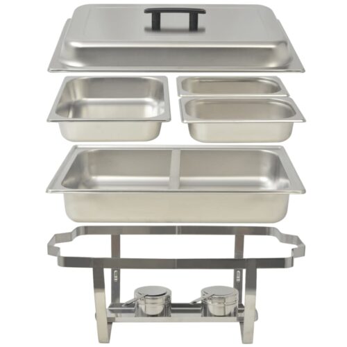 3-Piece Chafing Dish Bain Marie Set Stainless Steel Buffet Food Warmer - Image 7