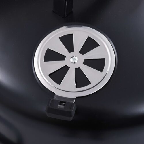 3-in-1 Charcoal BBQ Grill Smoker Portable Outdoor Roaster Steel Camping Black - Image 9