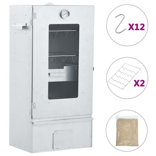 BBQ Oven Smoker with 1kg Wood Chips 44.5x29x83cm - Image 9