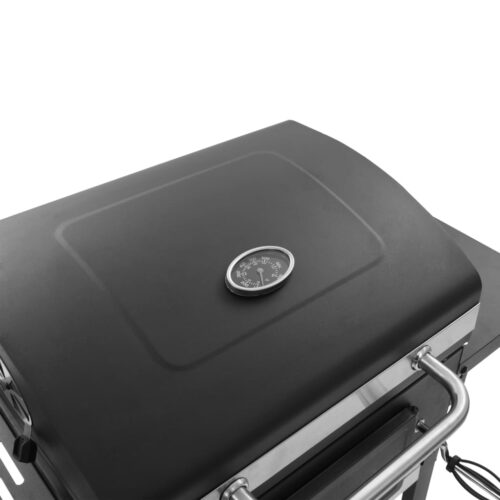 Charcoal-Fueled BBQ Grill with Bottom Shelf Wheels Outdoor Patio Barbecue Black - Image 9
