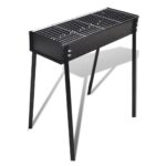 Outdoor Charcoal BBQ Square Grill Offset Smoker Camping Portable Stand Barbecue Black