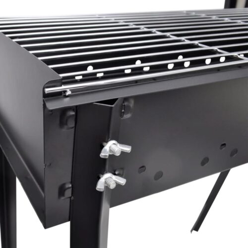 Outdoor Charcoal BBQ Square Grill Offset Smoker Camping Portable Stand Barbecue Black - Image 4