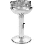 Charcoal BBQ Grill Stainless Steel Pedestal Standing Barbeque