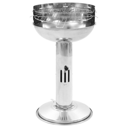 Charcoal BBQ Grill Stainless Steel Pedestal Standing Barbeque - Image 2