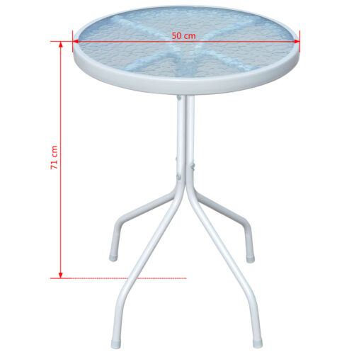 Bistro Table Grey 50x71cm Steel - Image 4