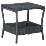 Garden Table Dark Grey 45x45x46.5cm Poly Rattan