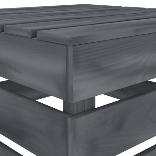 Garden Pallet Table Grey Wood - Image 3